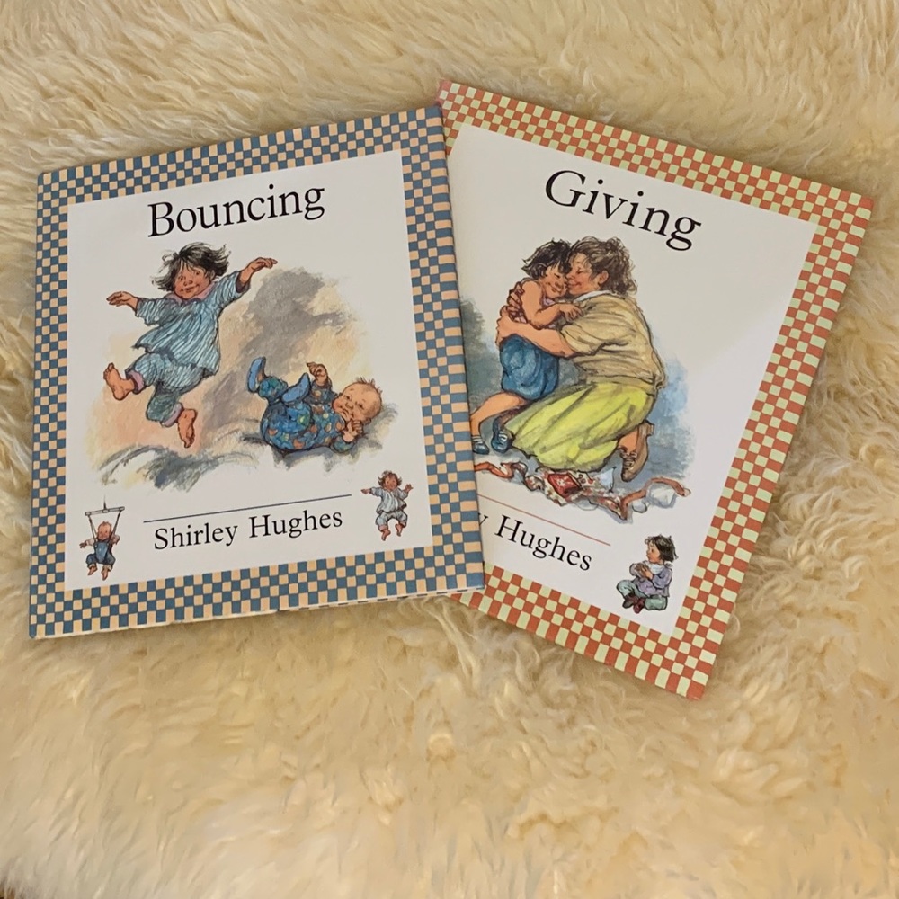 Two Vintage 90s Hardcover Shirley Hughes Children’s Books “Bouncing” & “Giving”